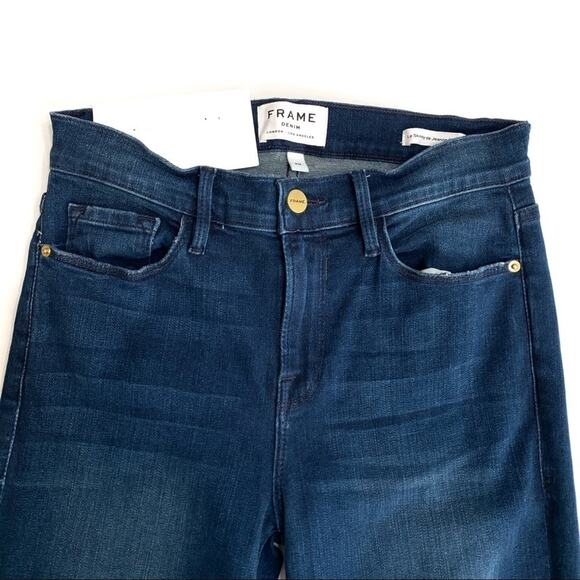 Frame Le Skinny de Jeanne Crop Frayed Hem Jeans Size 29 - Picture 5 of 8